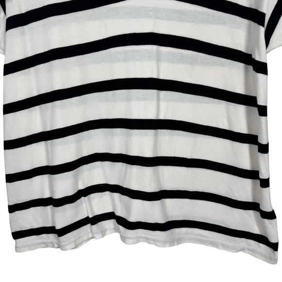 The GREAT. Striped V-Neck T-Shirt Women’s Size Large Cotton Casual Everyday - Picture 4 of 11